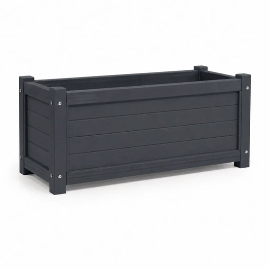Fioriera rettangolare da giardino in WPC grigio antracite 100 x 50 x 50 cm