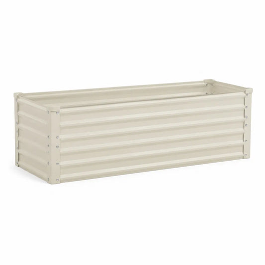 Fioriera rialzata rettangolare in acciaio zincato beige 120 x 60 x 30 cm