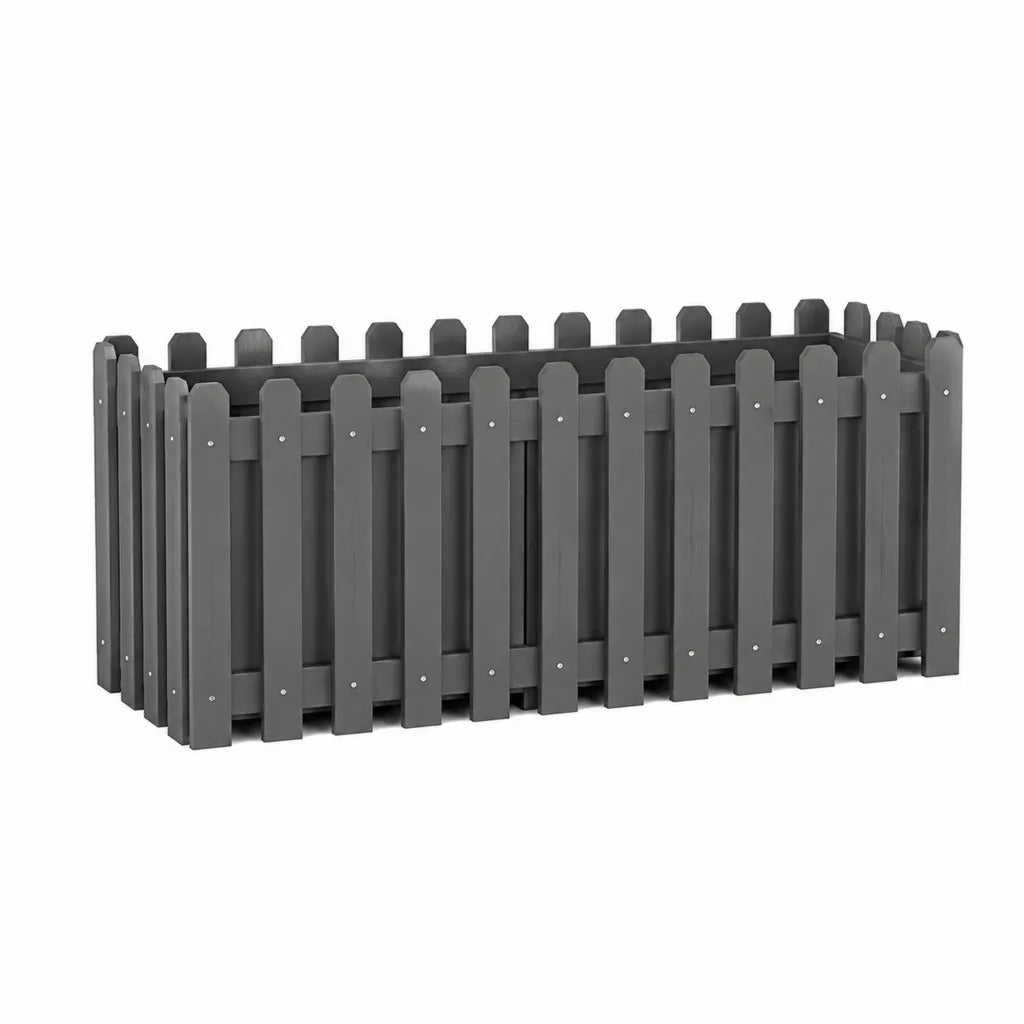 Fioriera rialzata rettangolare in WPC grigio antracite 100 x 50 x 50 cm