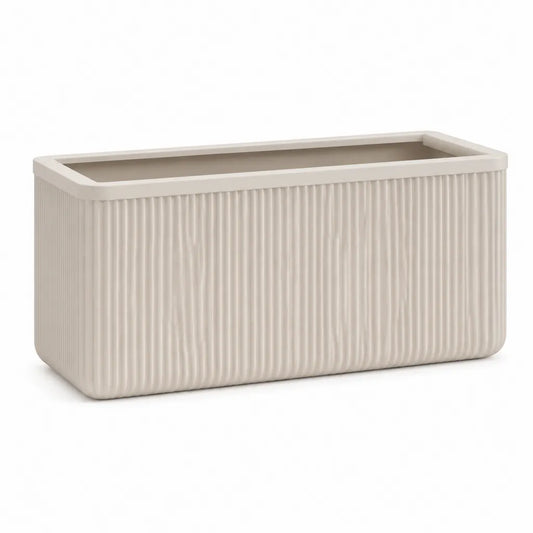 Fioriera rettangolare in polipropilene PP beige 40 x 18 x 20 cm