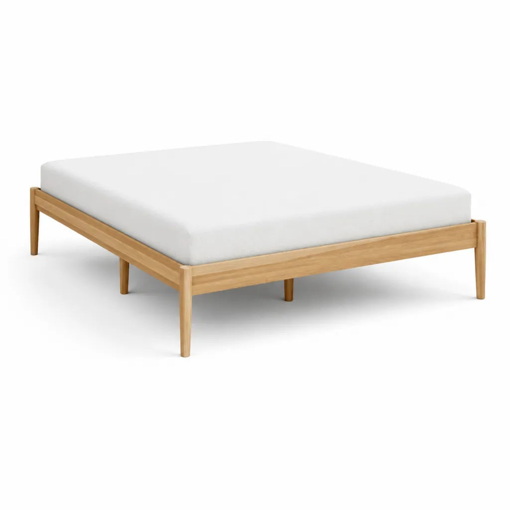 Struttura letto matrimoniale 160 x 200 cm in legno massello di pino naturale con gambe rialzate